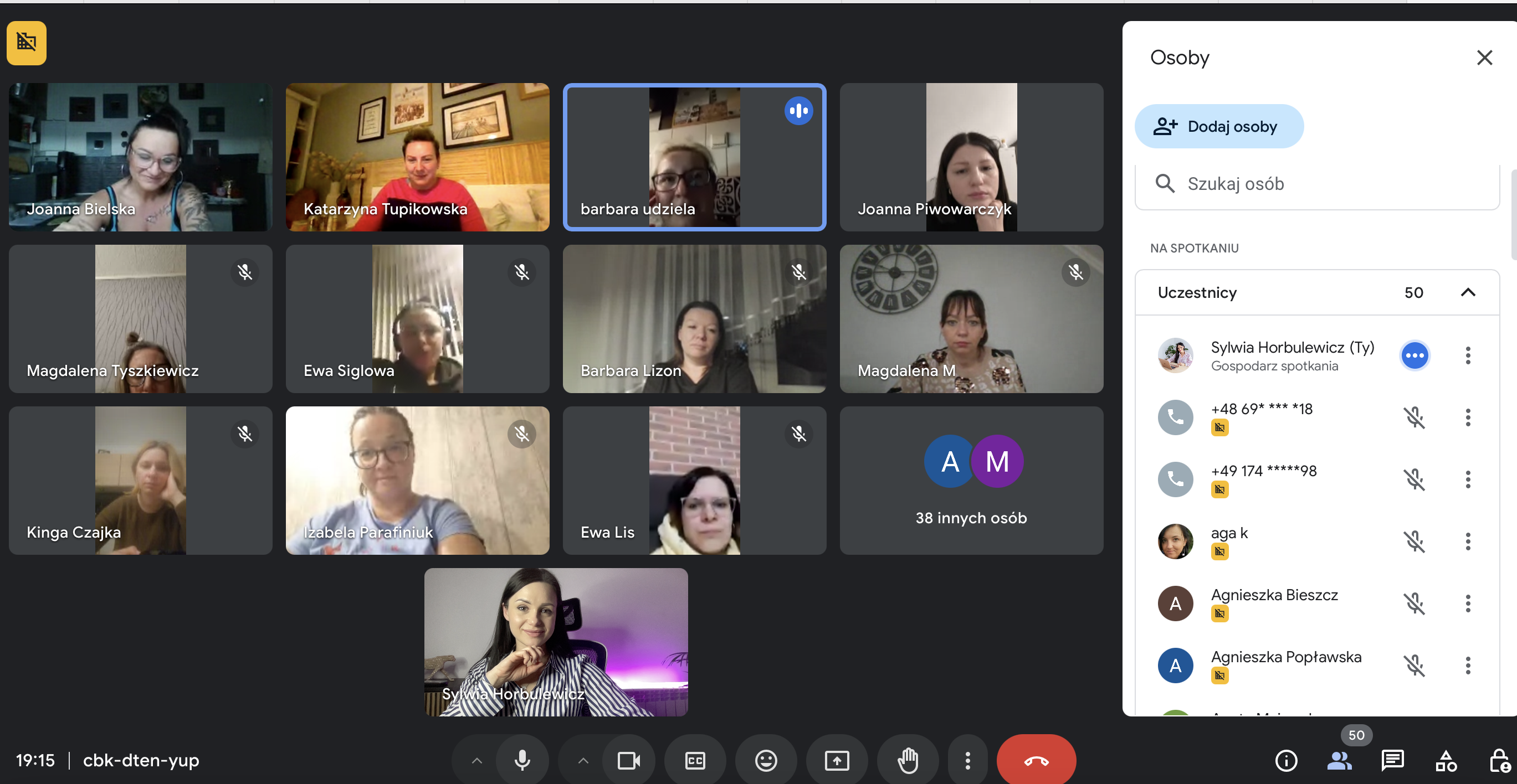 Screenshot z niedzielnego spotkania